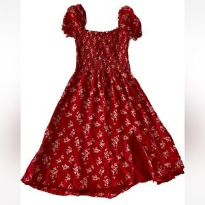 Reformation Dress with Slit, Fit & Flare, Elastic, double layer,  Size S